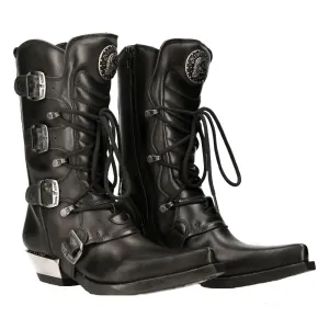 M-7993-s1 Western Cowboy Boots Leather Buckle