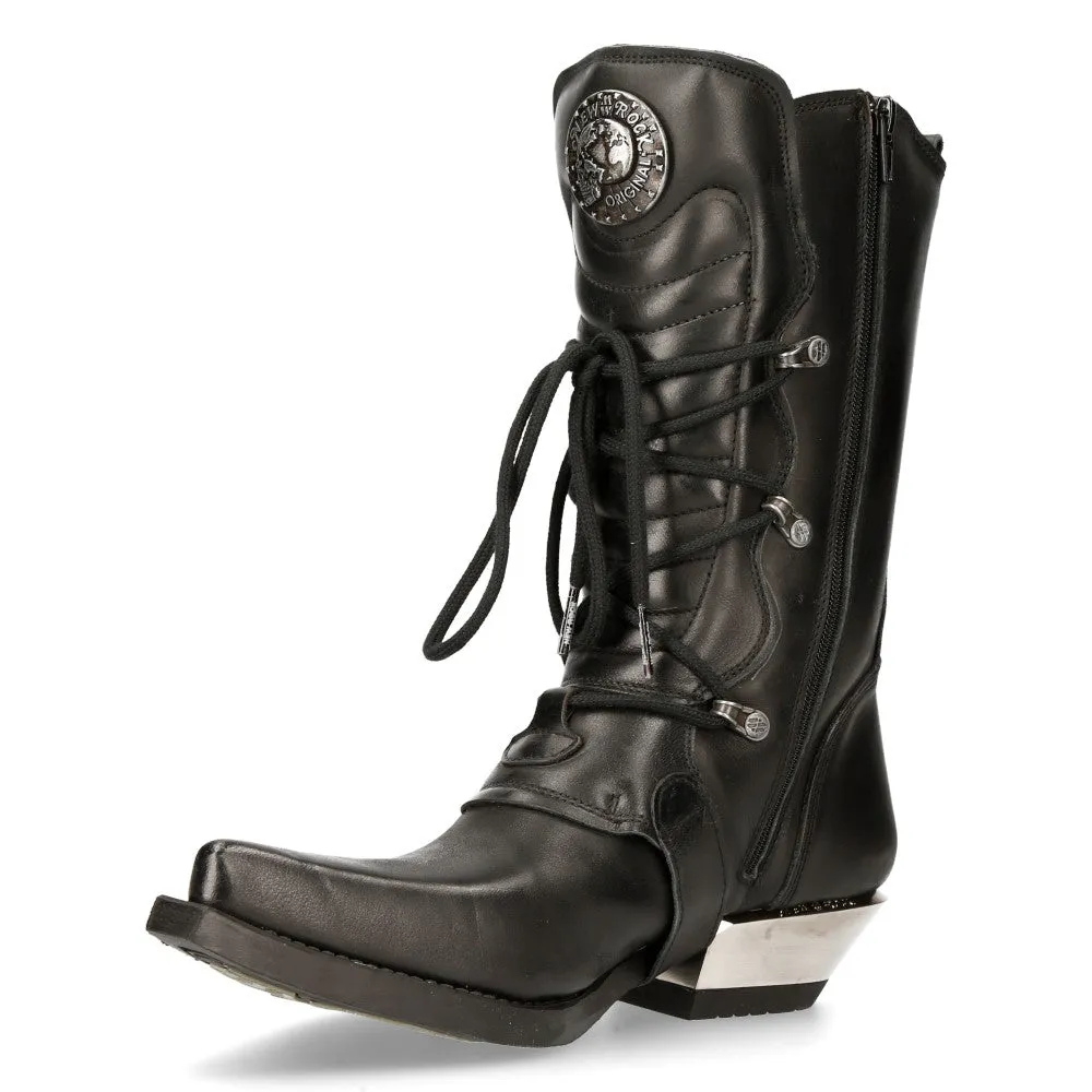 M-7993-s1 Western Cowboy Boots Leather Buckle