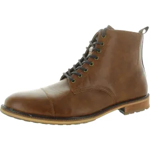 M-RIKKEN Mens Toe Cap Faux Leather Chukka Boots