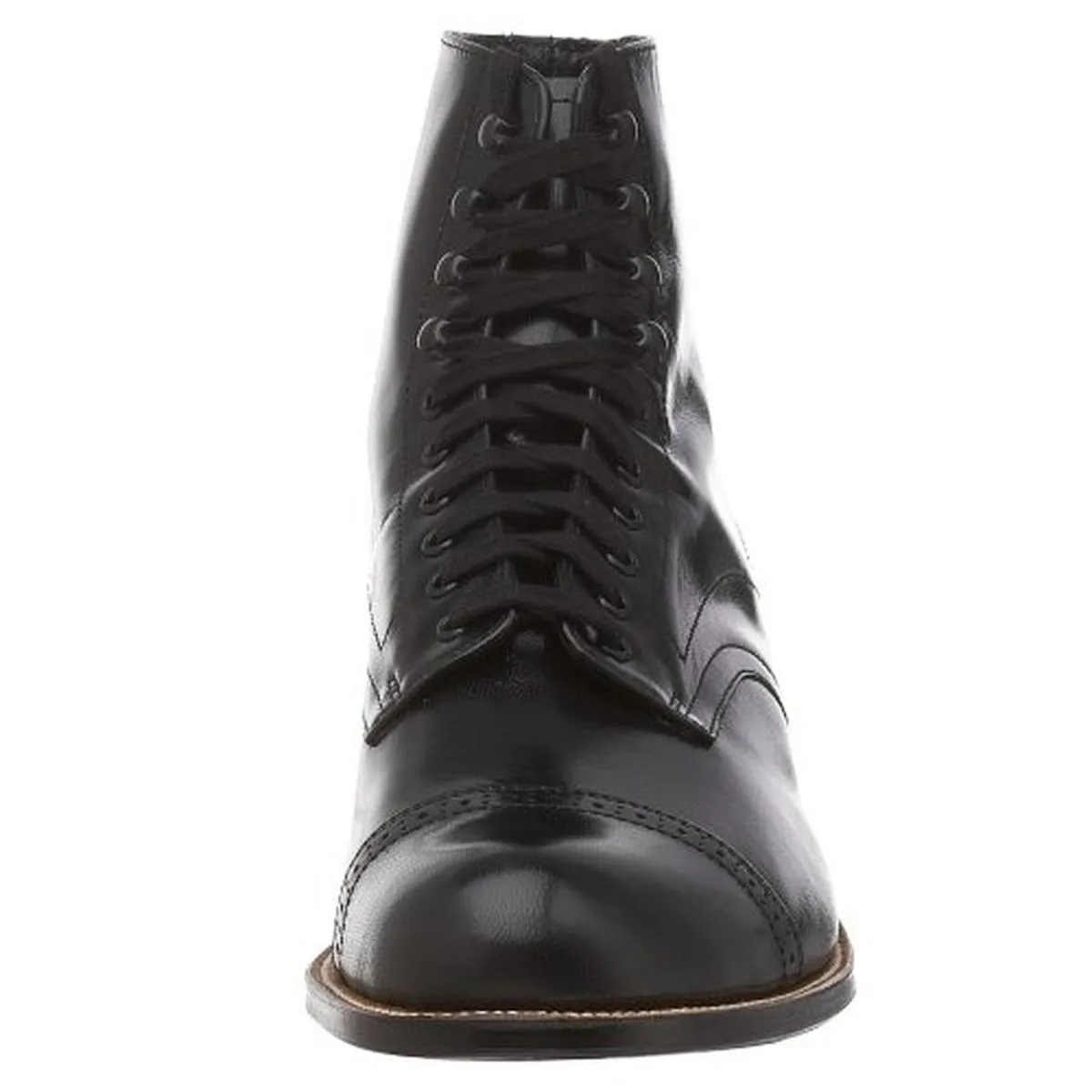 Madison Mens Leather Brogue Cap Toe Boots