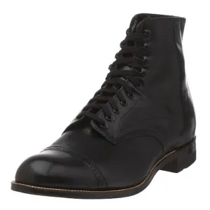 Madison Mens Leather Brogue Cap Toe Boots