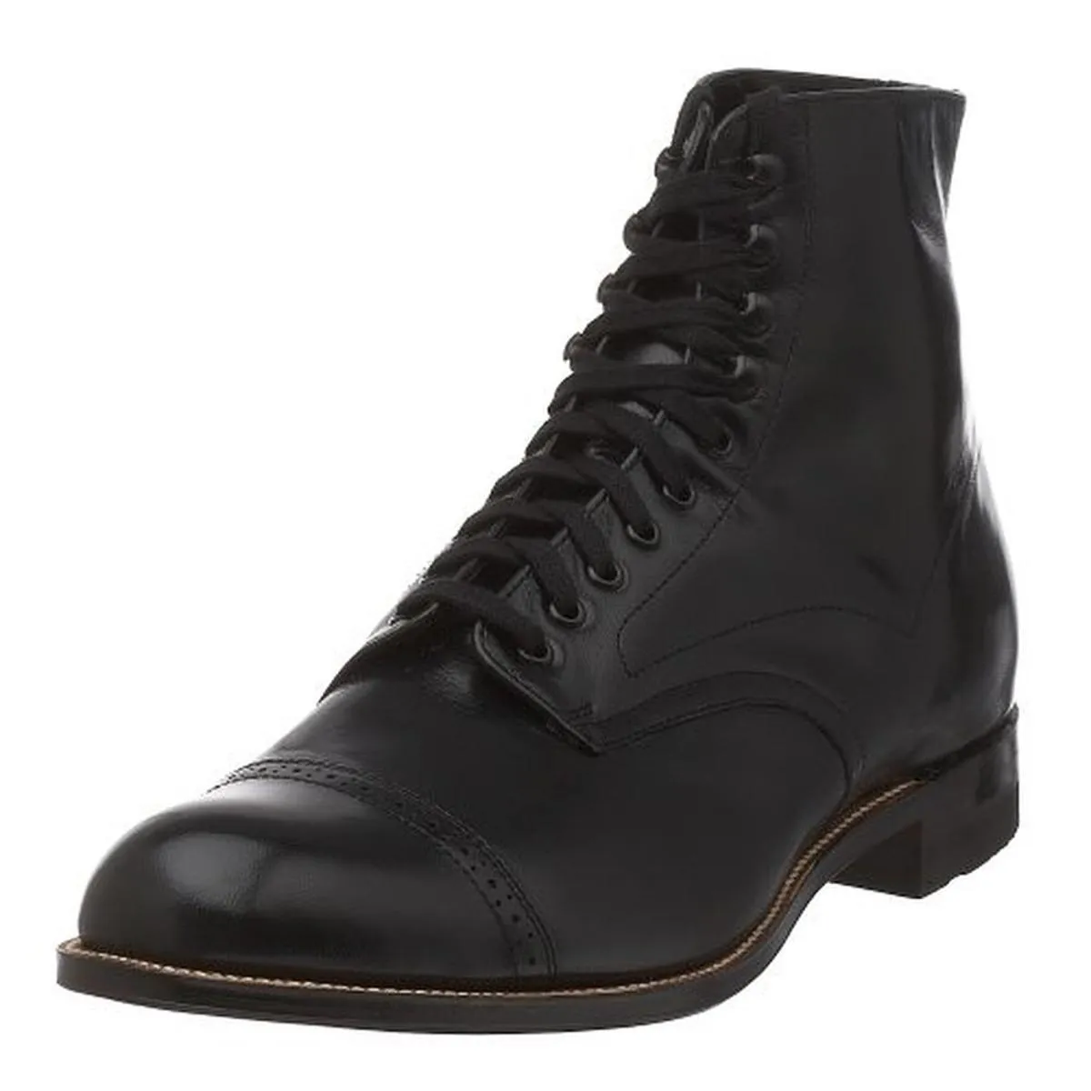 Madison Mens Leather Brogue Cap Toe Boots