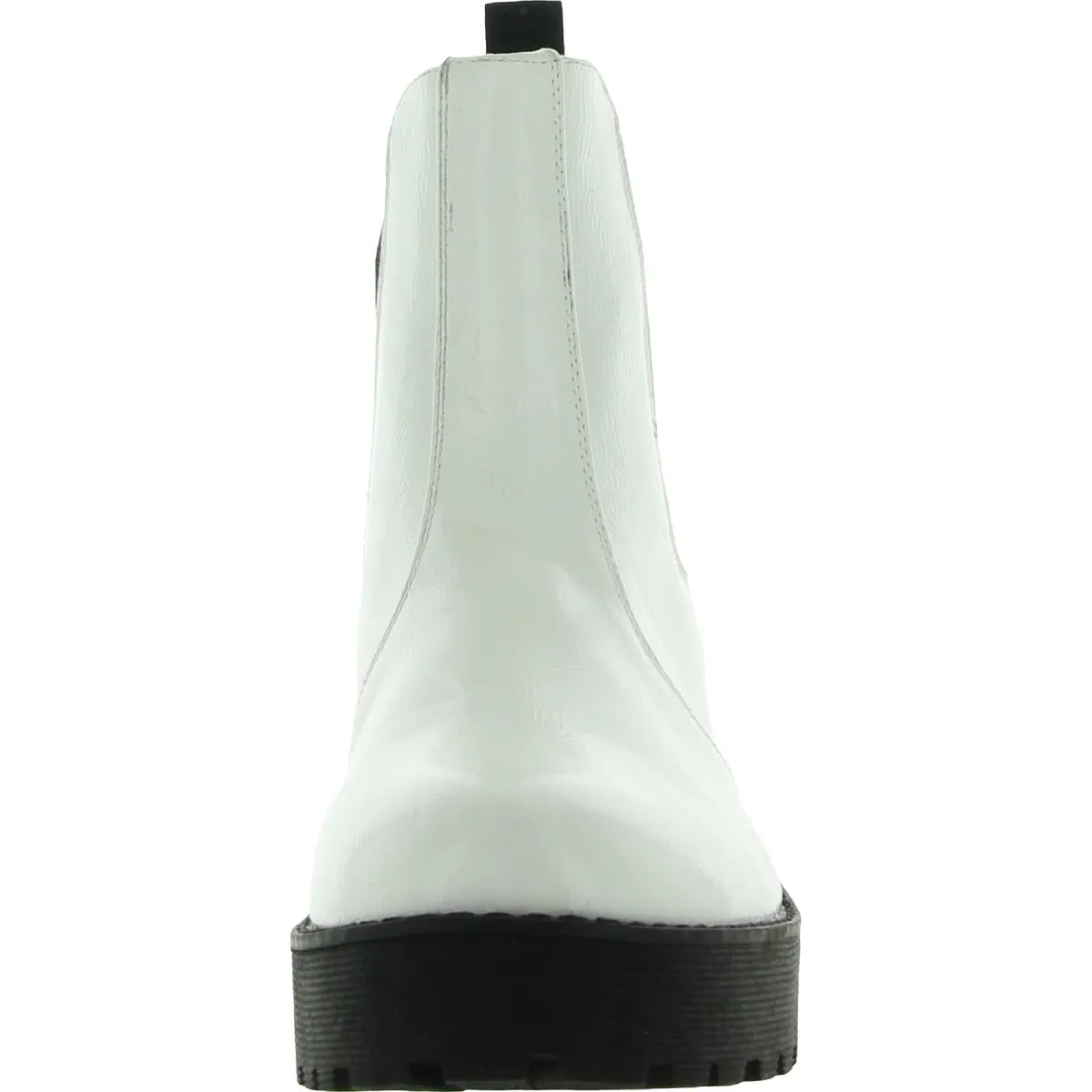 Maps Womens Patent Lugged Sole Chelsea Boots
