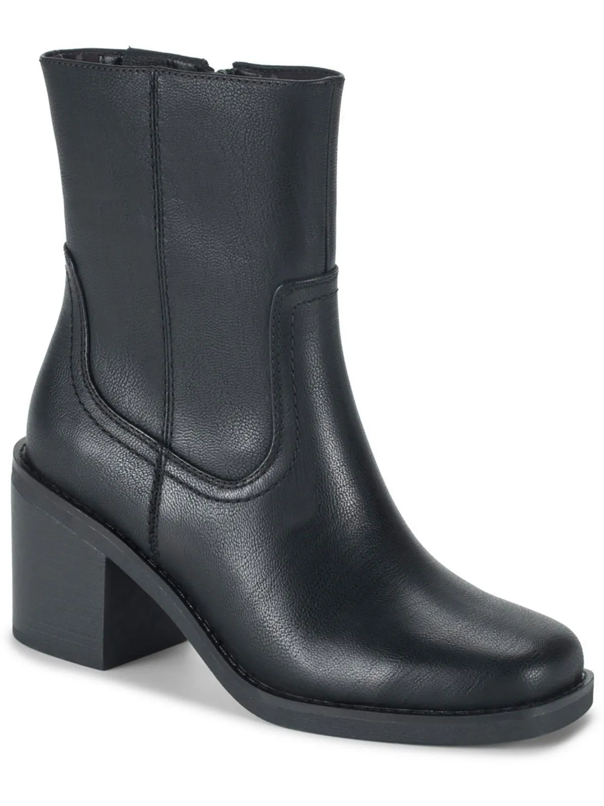 Mckenna Womens Faux Leather Square Toe Ankle Boots
