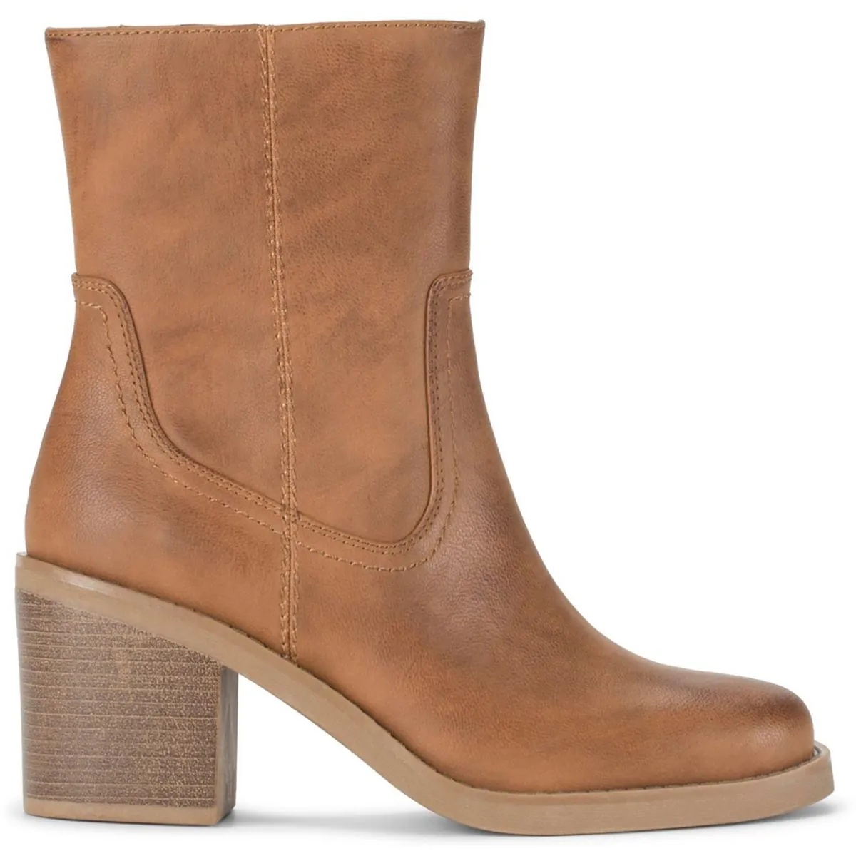Mckenna Womens Faux Leather Square Toe Ankle Boots
