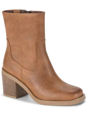 Mckenna Womens Faux Leather Square Toe Ankle Boots