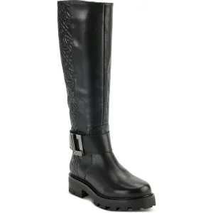 MEARA Womens Logo Leather Knee-High Boots
