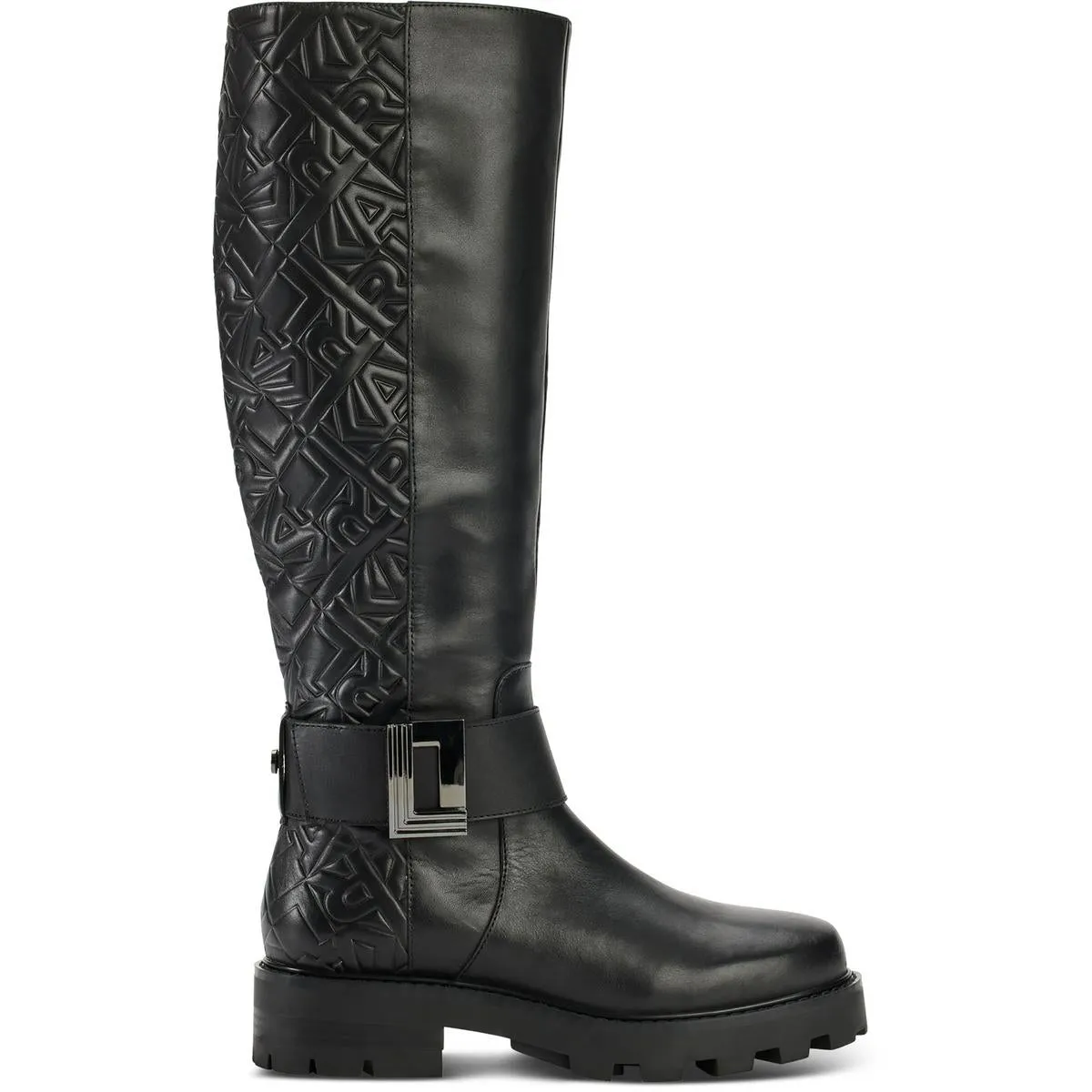 MEARA Womens Logo Leather Knee-High Boots