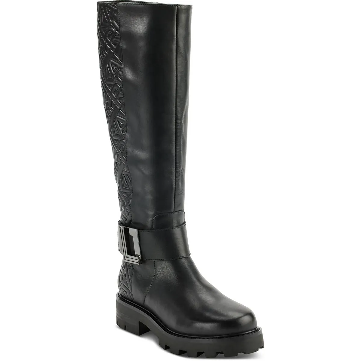 MEARA Womens Logo Leather Knee-High Boots