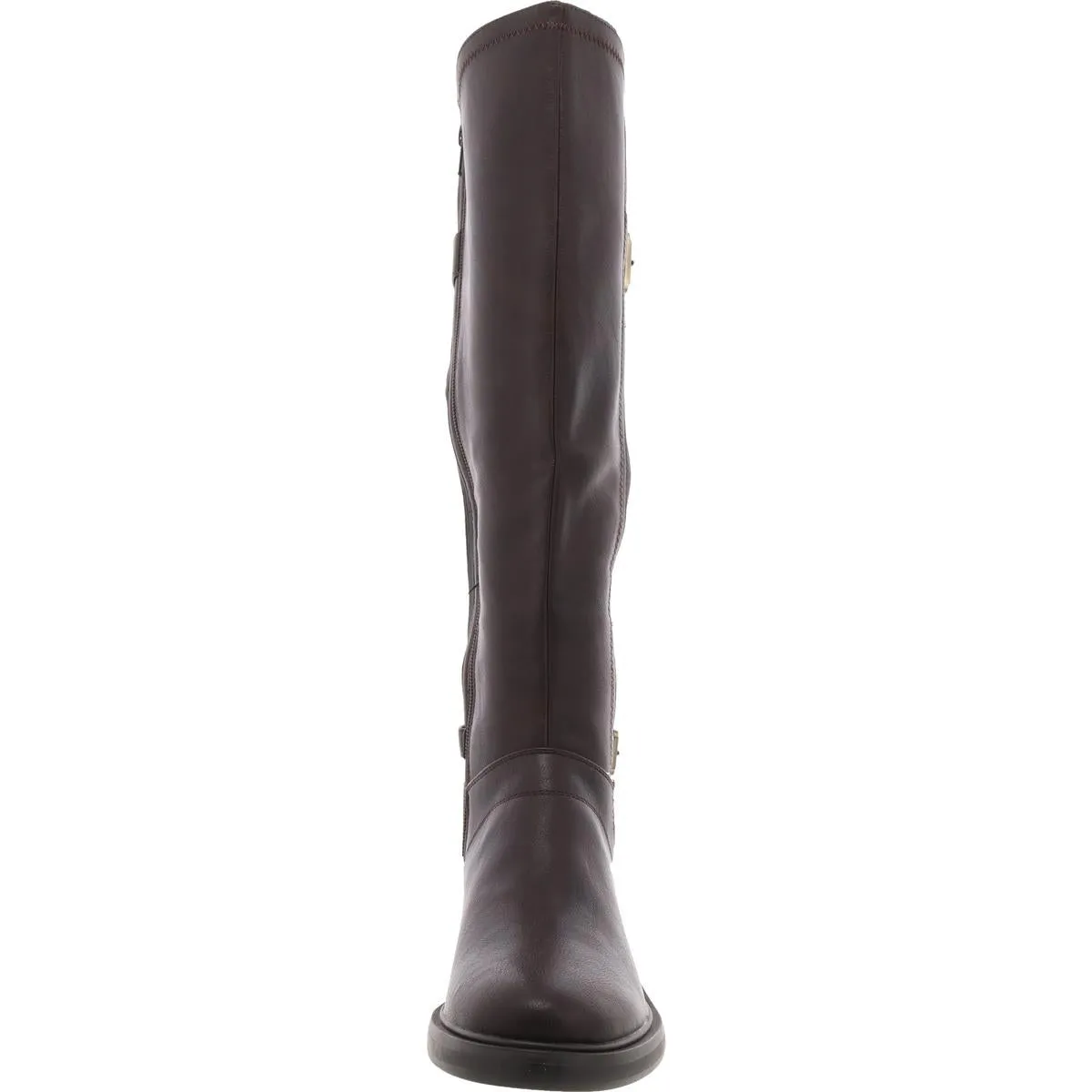 Medtate Womens Faux Leather Zipper Knee-High Boots
