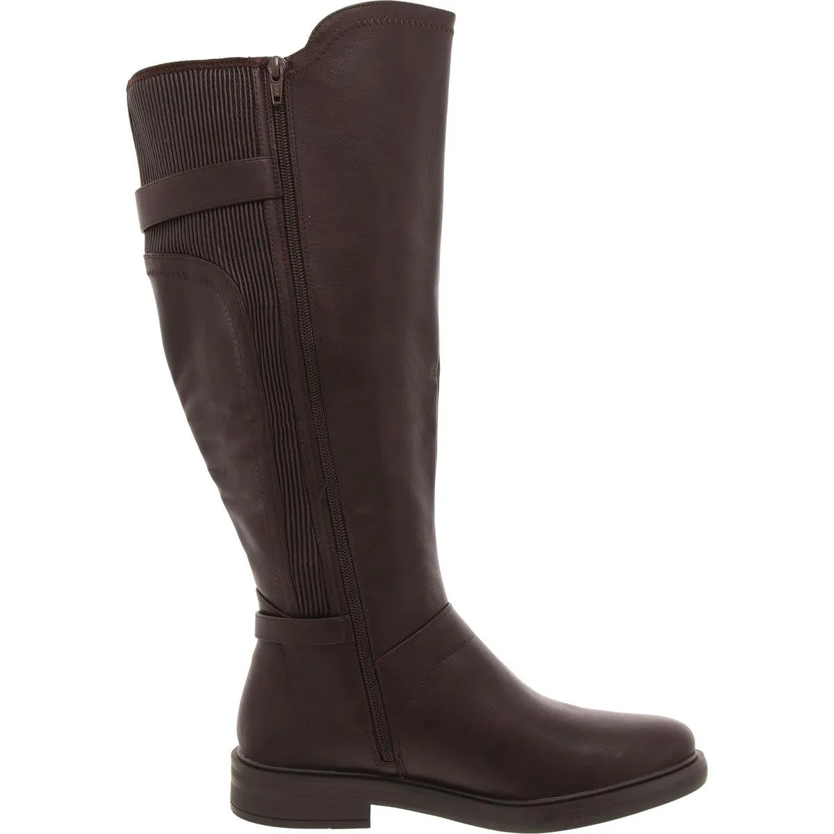 Medtate Womens Faux Leather Zipper Knee-High Boots
