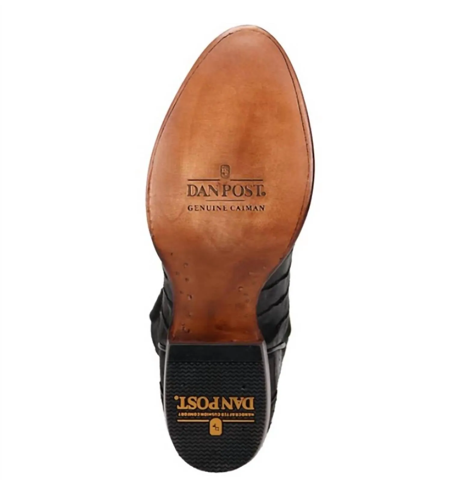 Men's Alvis Sueded Caiman Exotic R-Toe Western Boot In Black