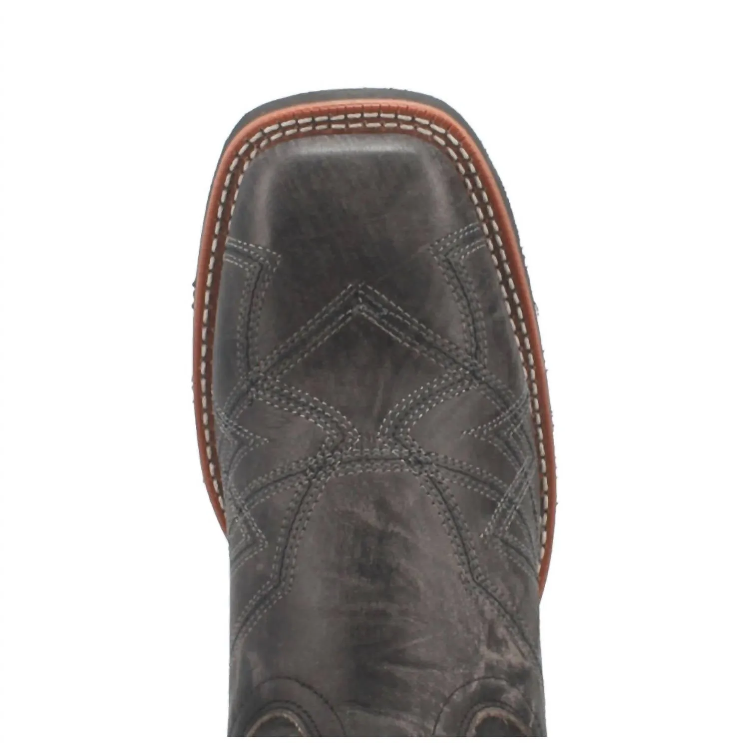 Men's Axel Square Toe Western Cowboy Boot In Charcoal Black