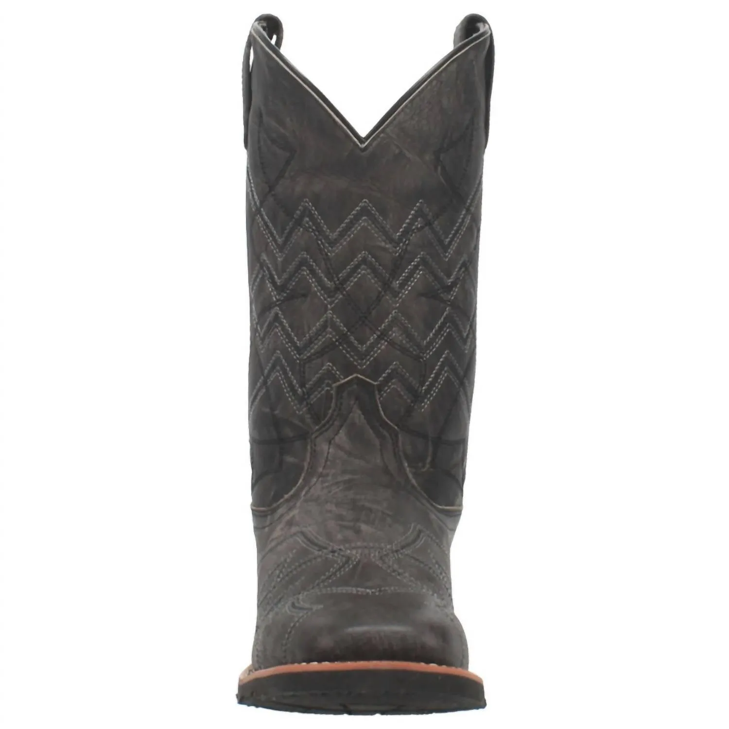 Men's Axel Square Toe Western Cowboy Boot In Charcoal Black