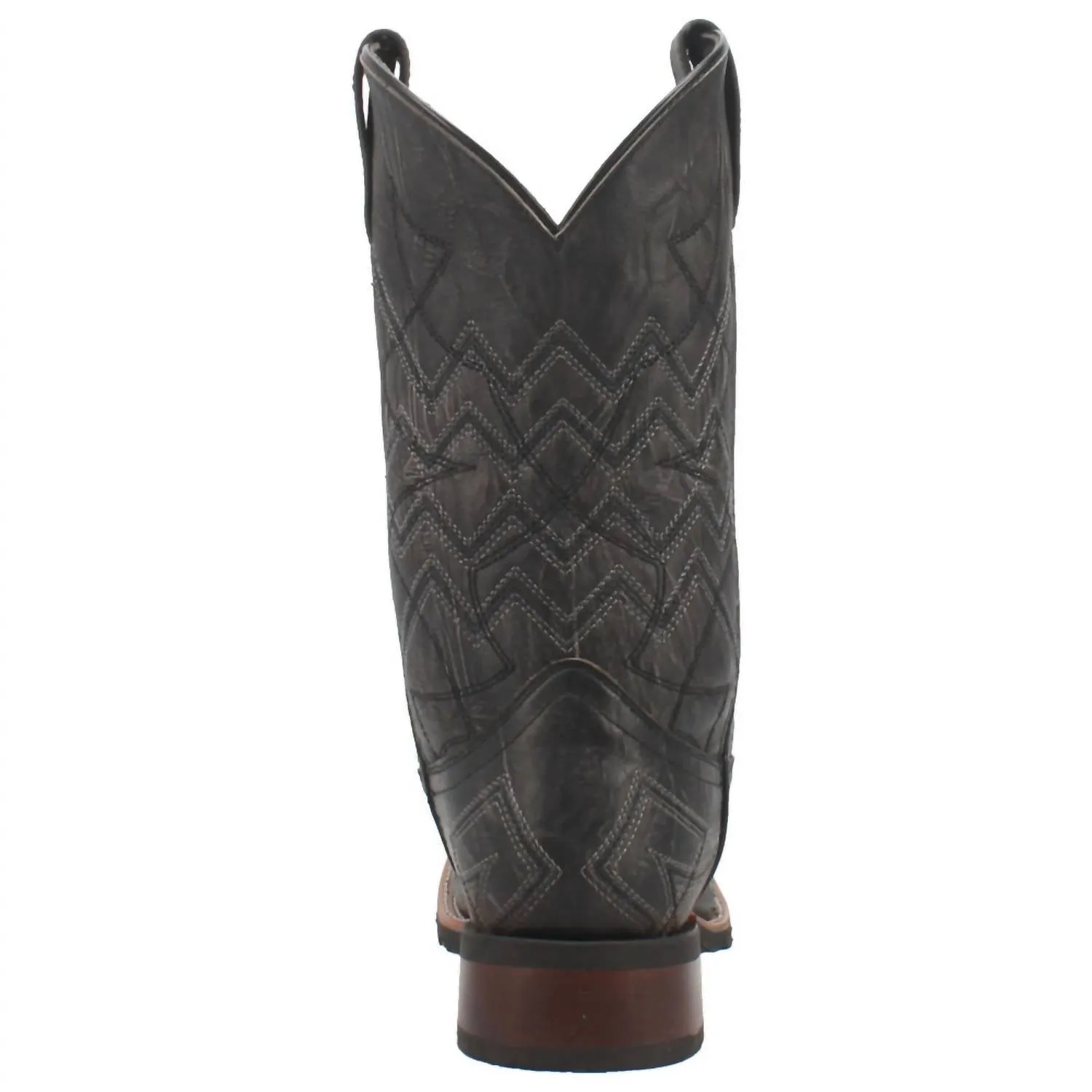 Men's Axel Square Toe Western Cowboy Boot In Charcoal Black