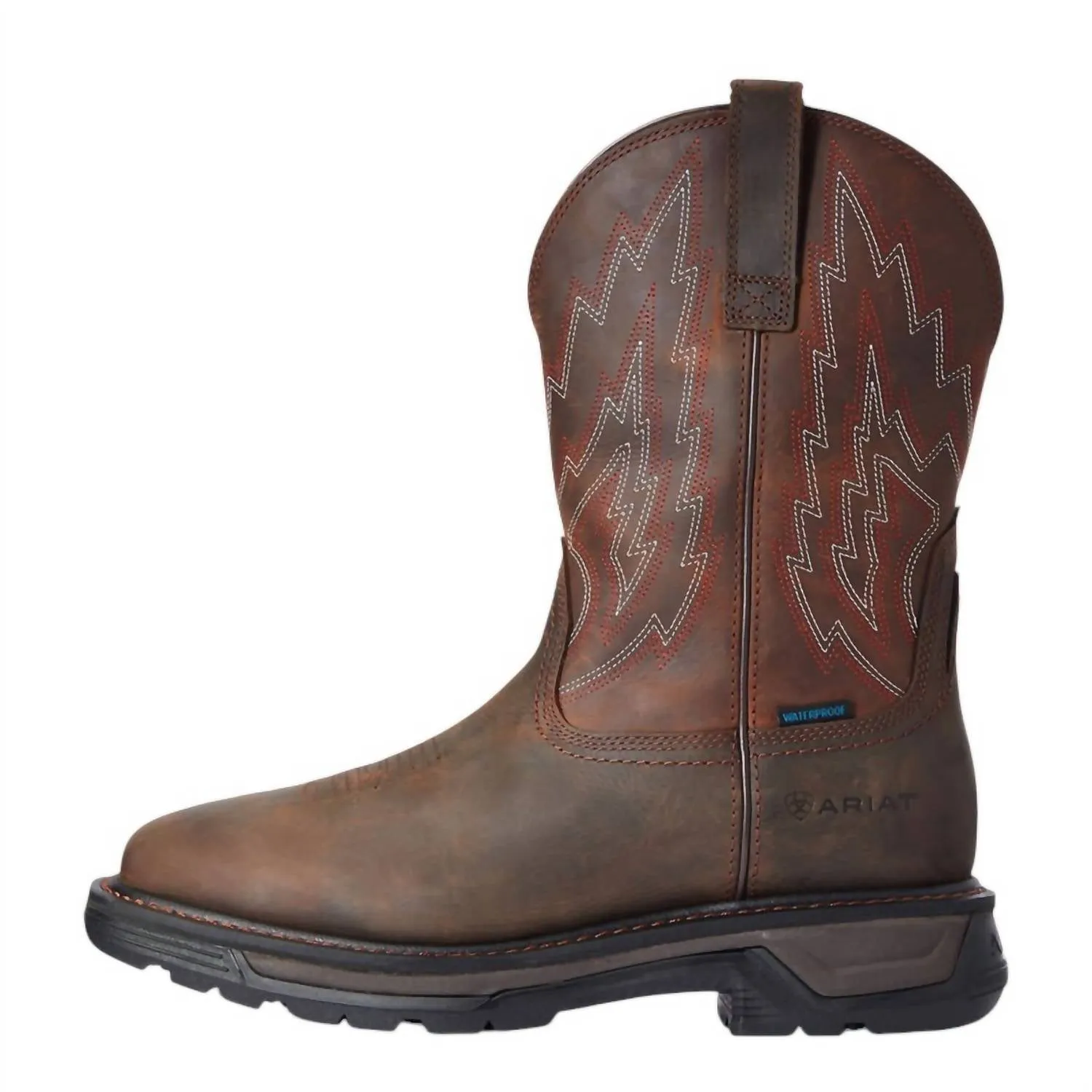Men's Big Rig Waterproof Work Boot - Soft Toe In Dark Brown