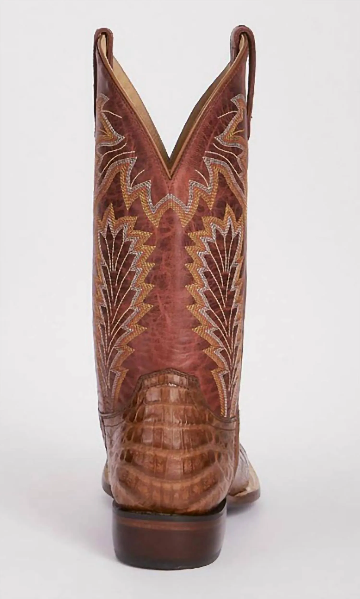 Men's Caiman Belly Exotic Charles Horseman Boots In Sienna/red
