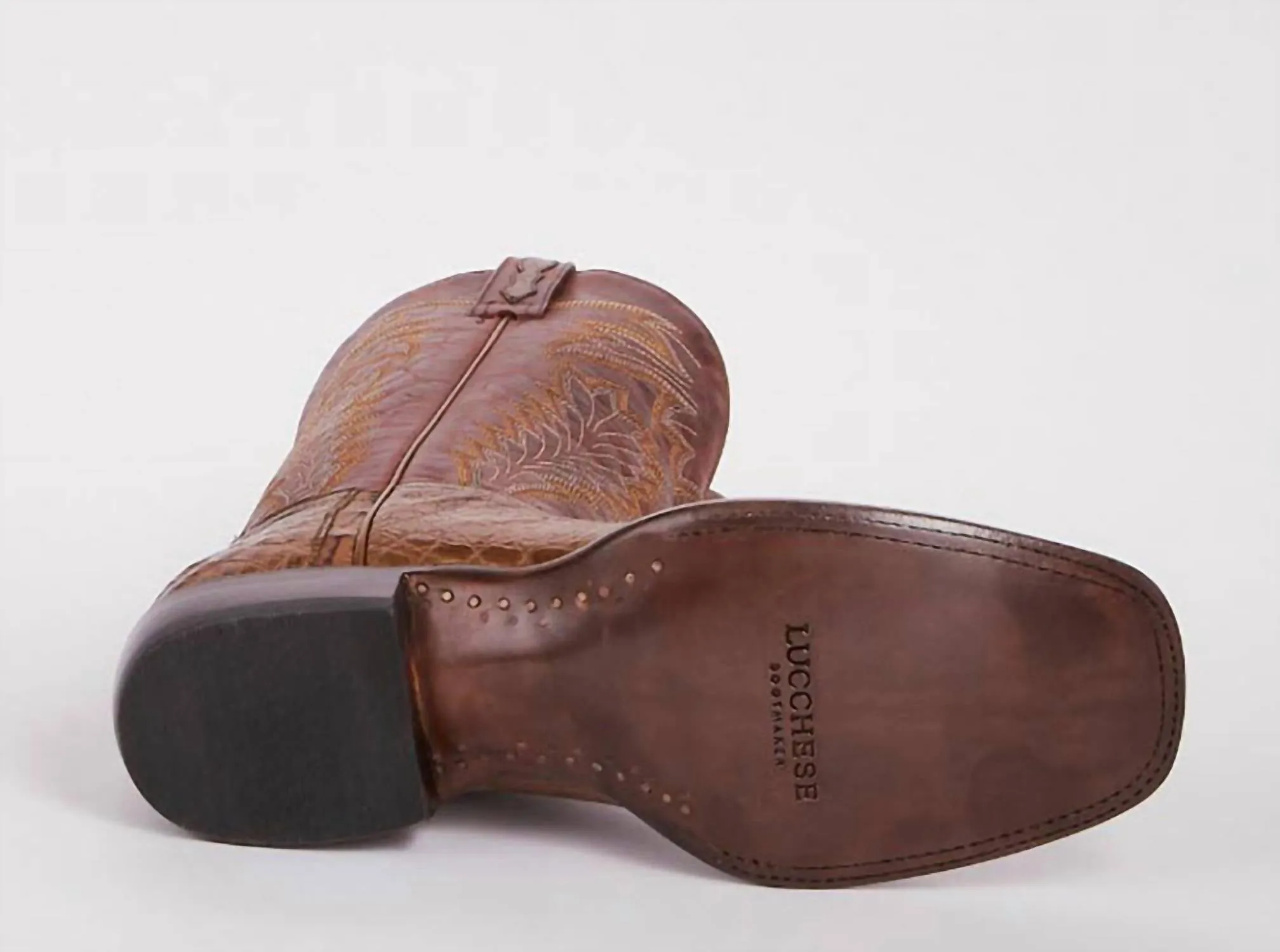 Men's Caiman Belly Exotic Charles Horseman Boots In Sienna/red