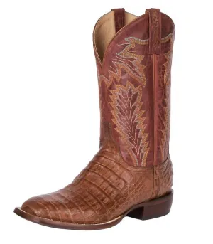 Men's Caiman Belly Exotic Charles Horseman Boots In Sienna/red