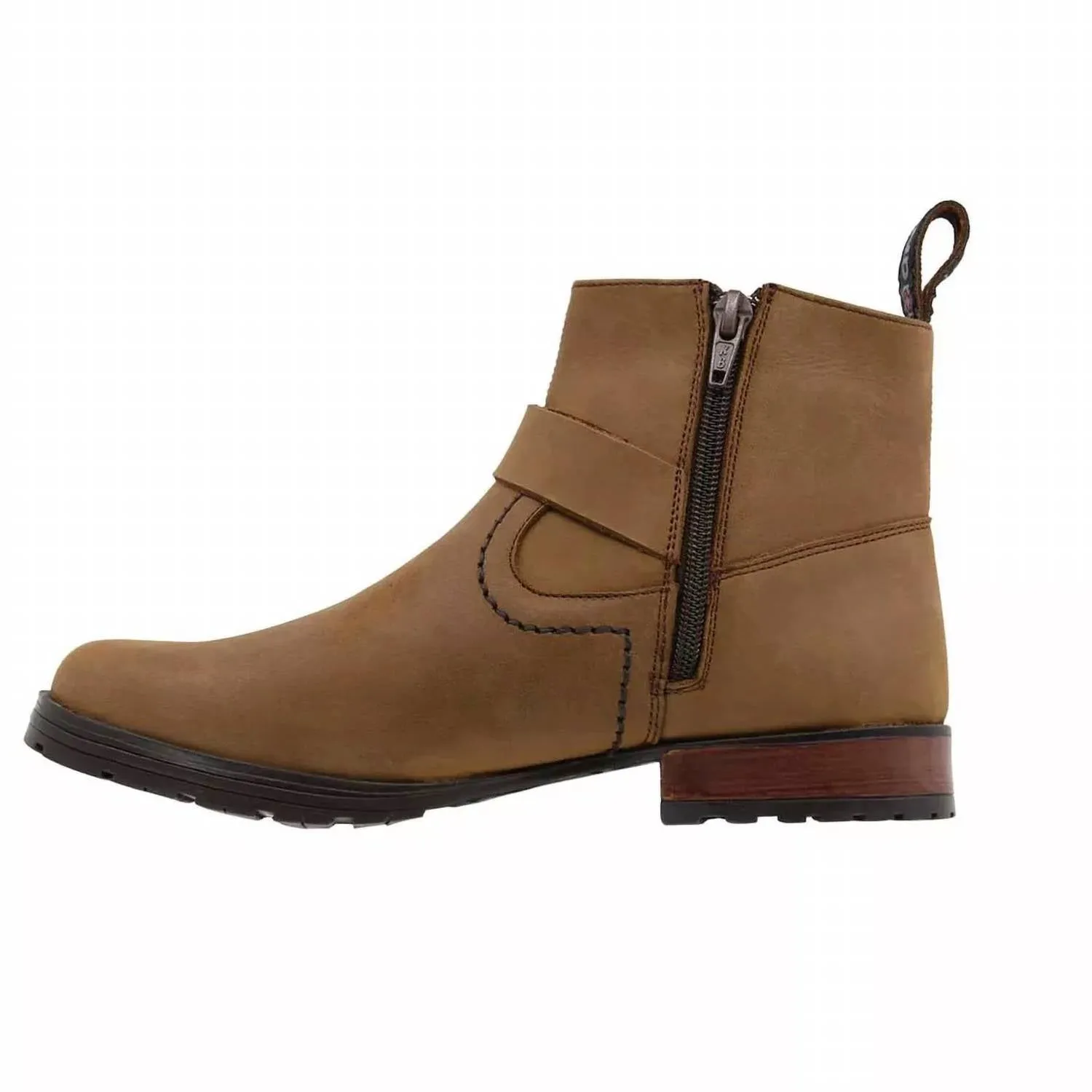 Men's Casual Leather Booties In Brown