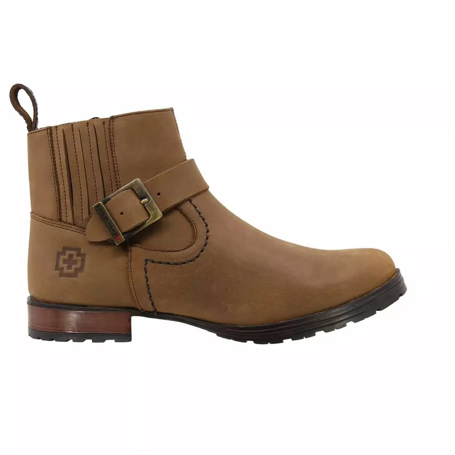 Men's Casual Leather Booties In Brown