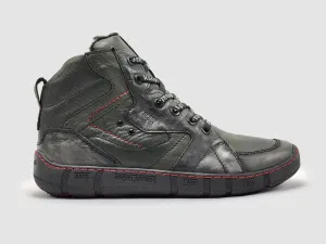 Men's Comfort Thick Fur-Lined Zip-Up Leather Boots In Olive