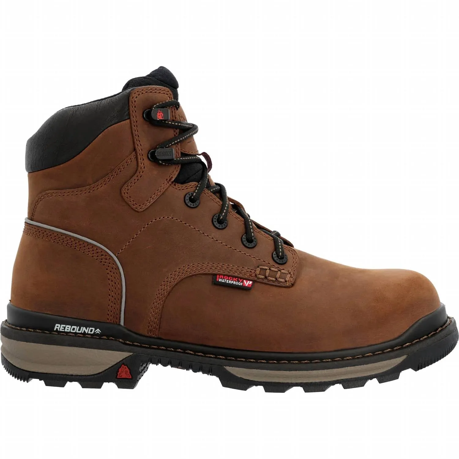 Men's Comp-Toe Rams Horn Waterproof 6" Work Boot In Brownd Oiled