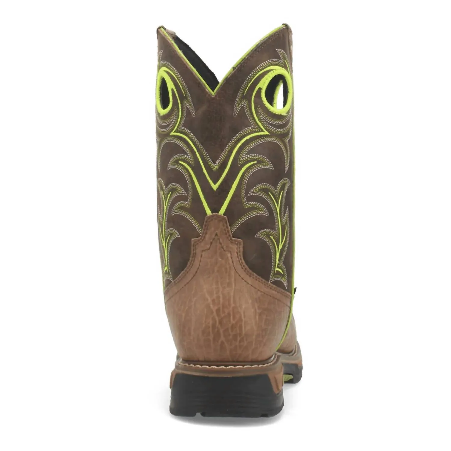 Men's Comp-Toe Waterproof Hurricane Storms Eye Work Boot In Brown/green