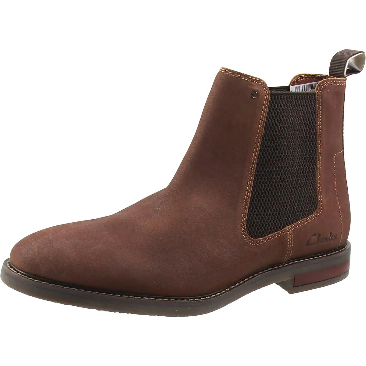 Mens Contrast Trim Leather Chelsea Boots