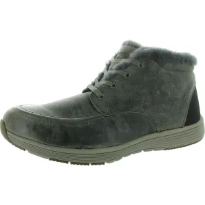 Mens Faux Fur Lined Leather Chukka Boots
