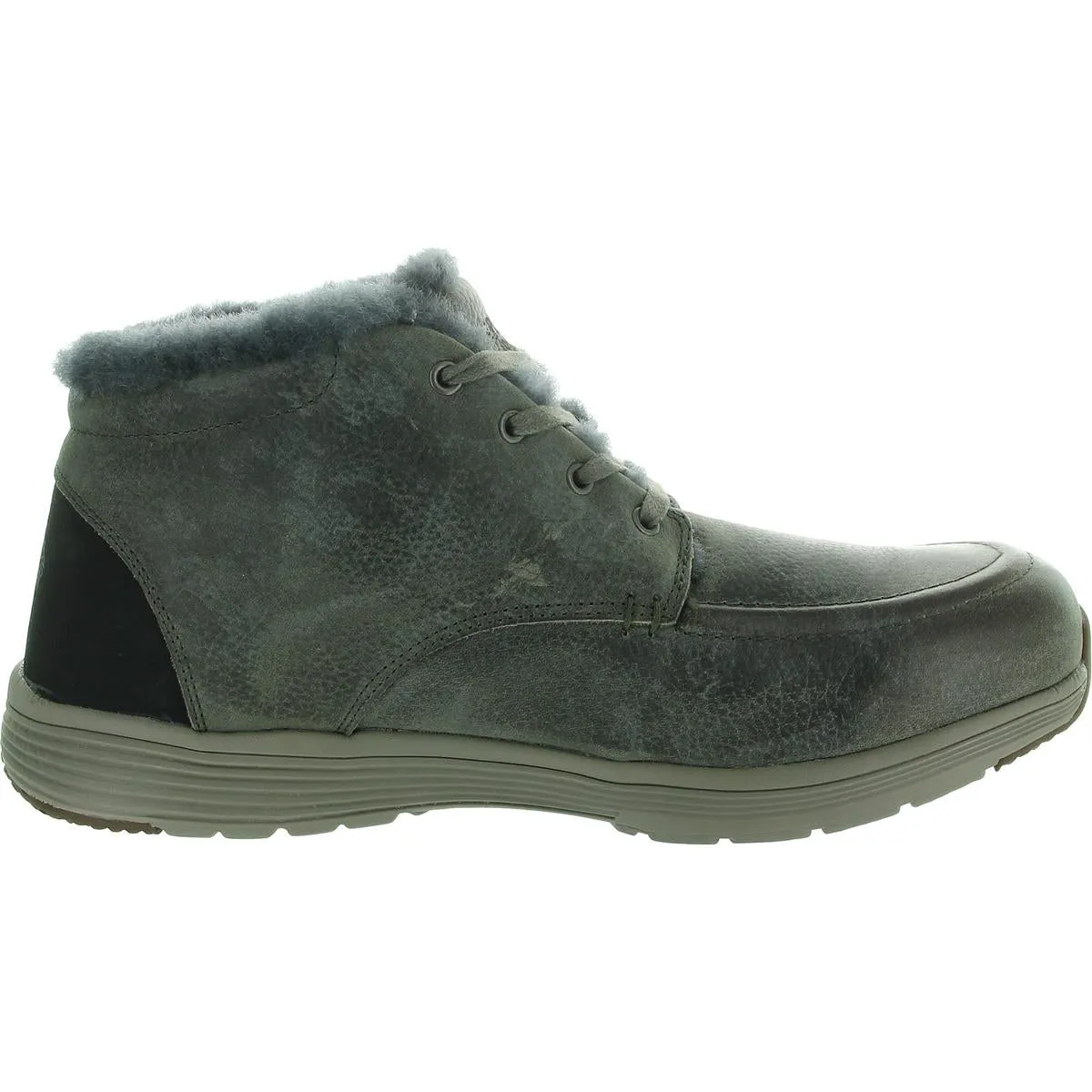 Mens Faux Fur Lined Leather Chukka Boots