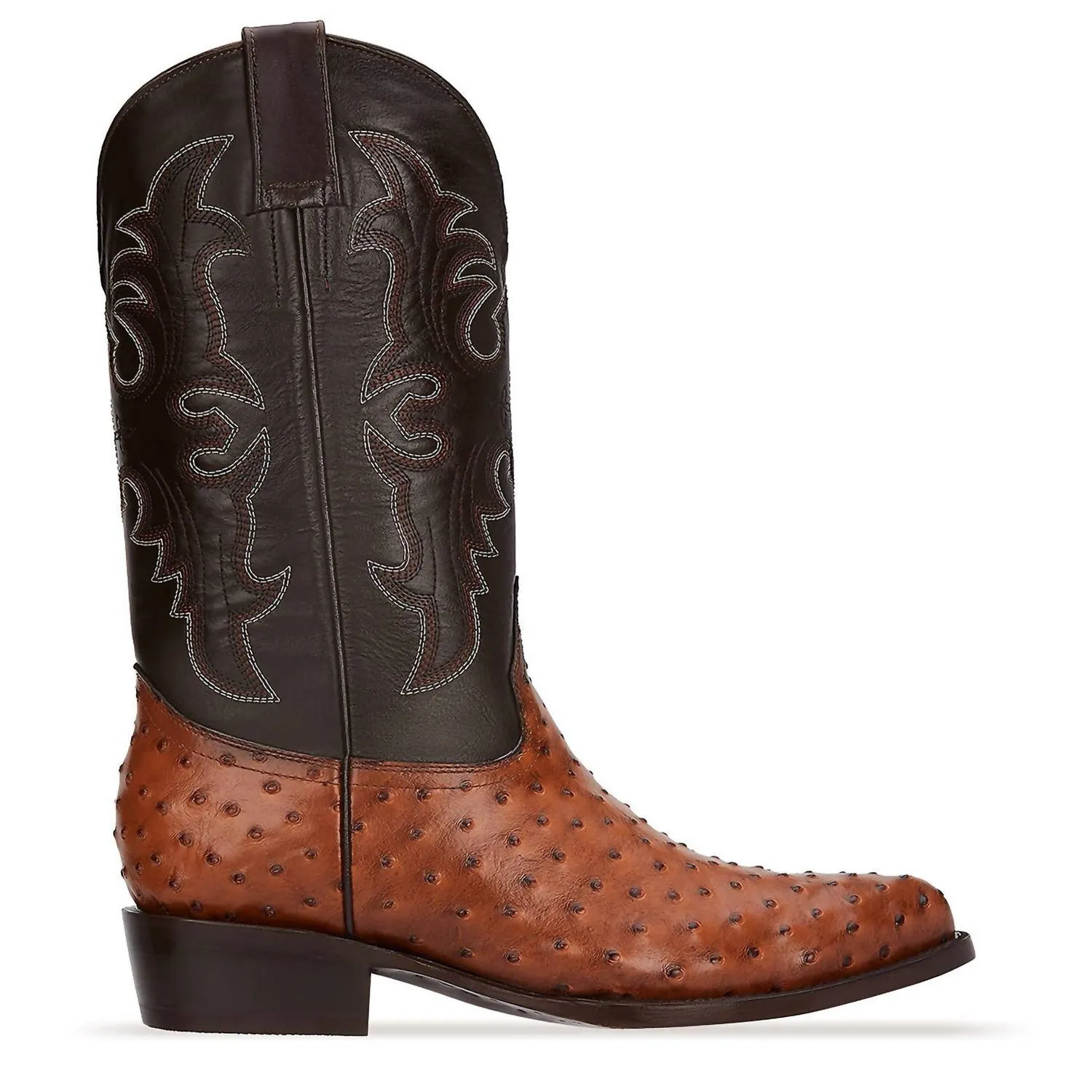 Men's Genuine Leather Cowboy Boots In Honey/brown