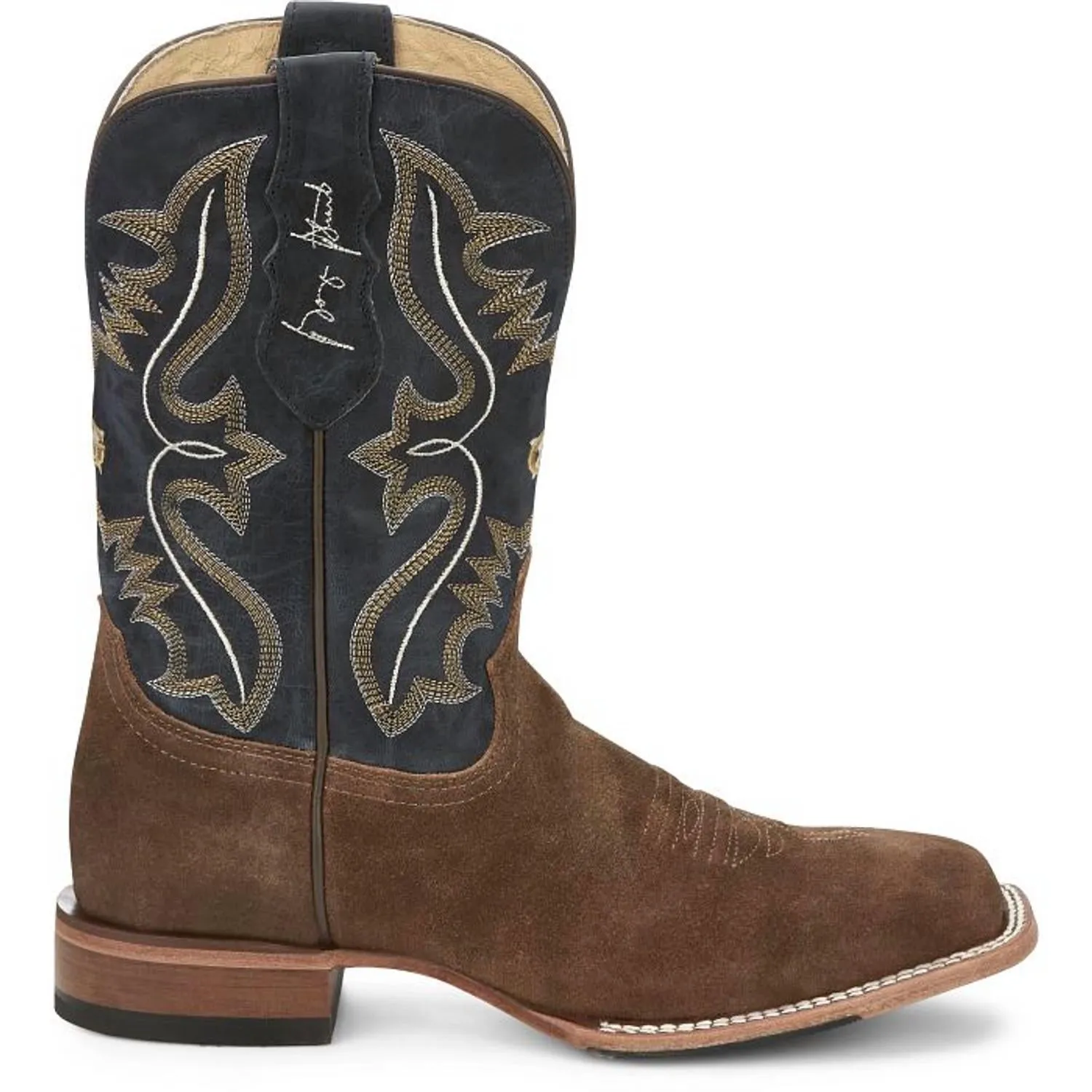 Men's Justin George Strait Dill Boot In Brown/blue