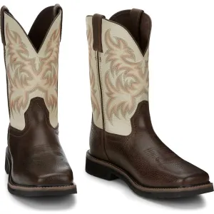 Men's Justin Stampede Driller Boot In Brown/white