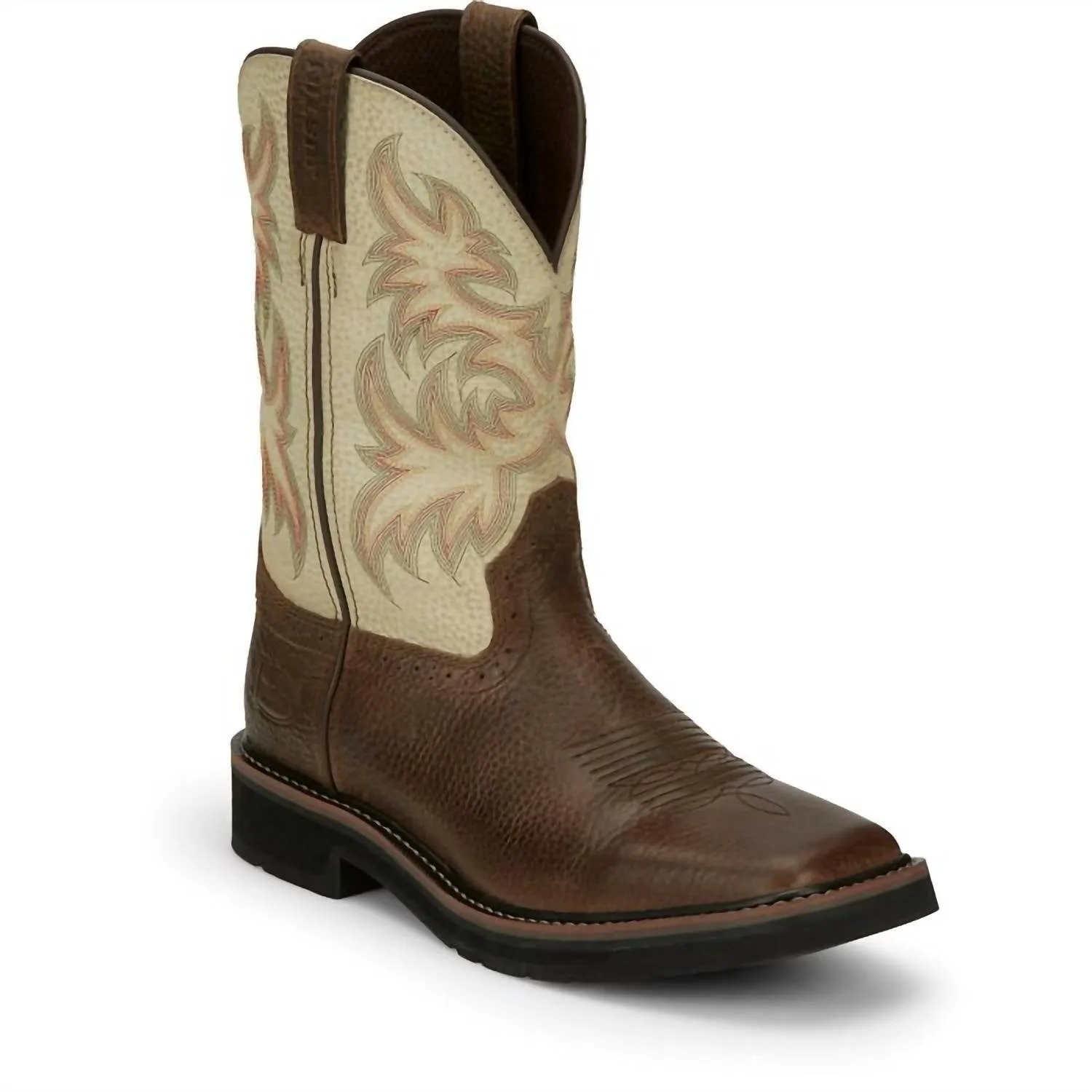 Men's Justin Stampede Driller Boot In Brown/white