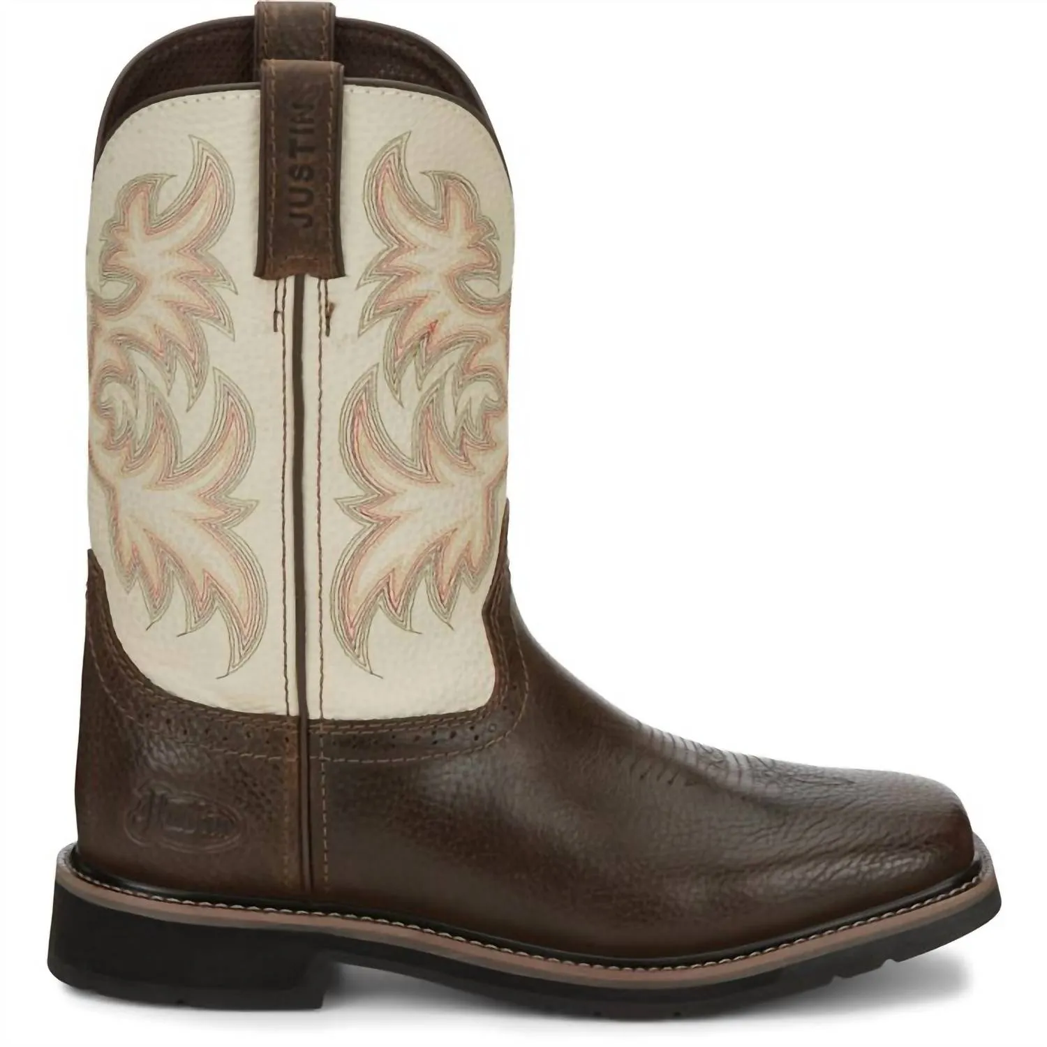 Men's Justin Stampede Driller Boot In Brown/white