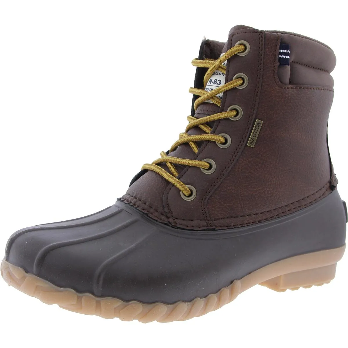 Mens Lace-Up Faux Leather Winter & Snow Boots