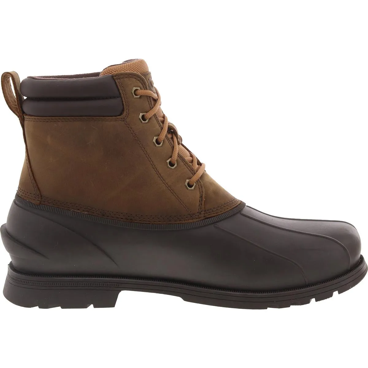 Mens Lace-Up Leather Rain Boots