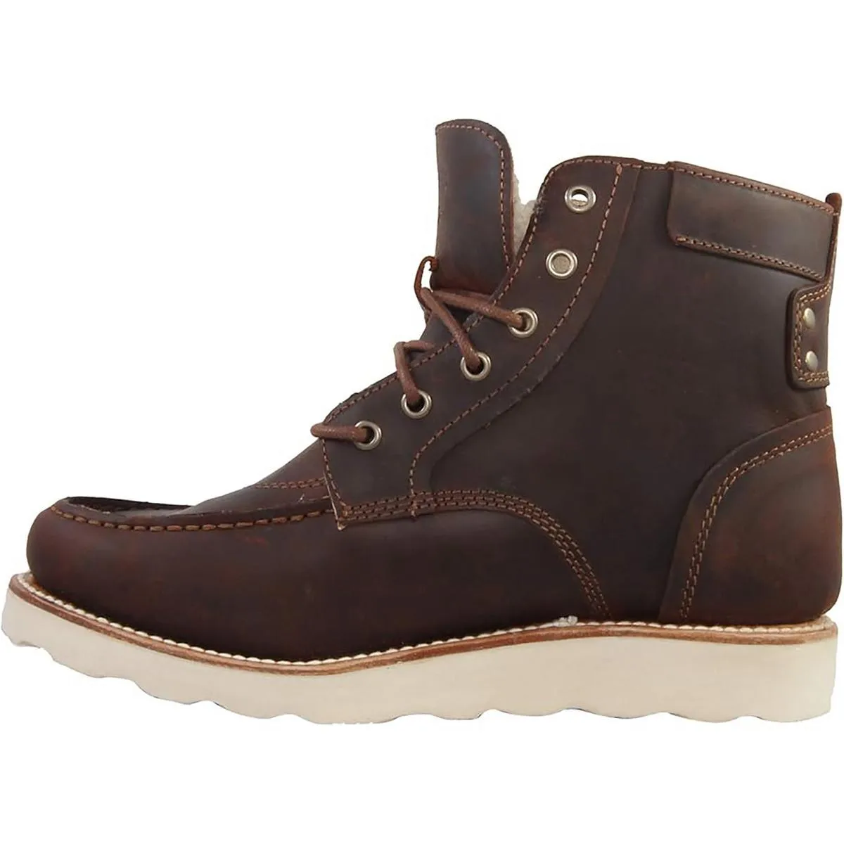 Mens Leather Fleece Lined Combat & Lace-up Boots