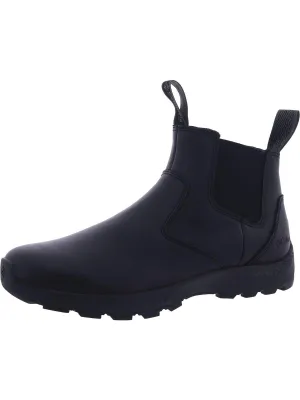 Mens Leather Stretch Chelsea Boots
