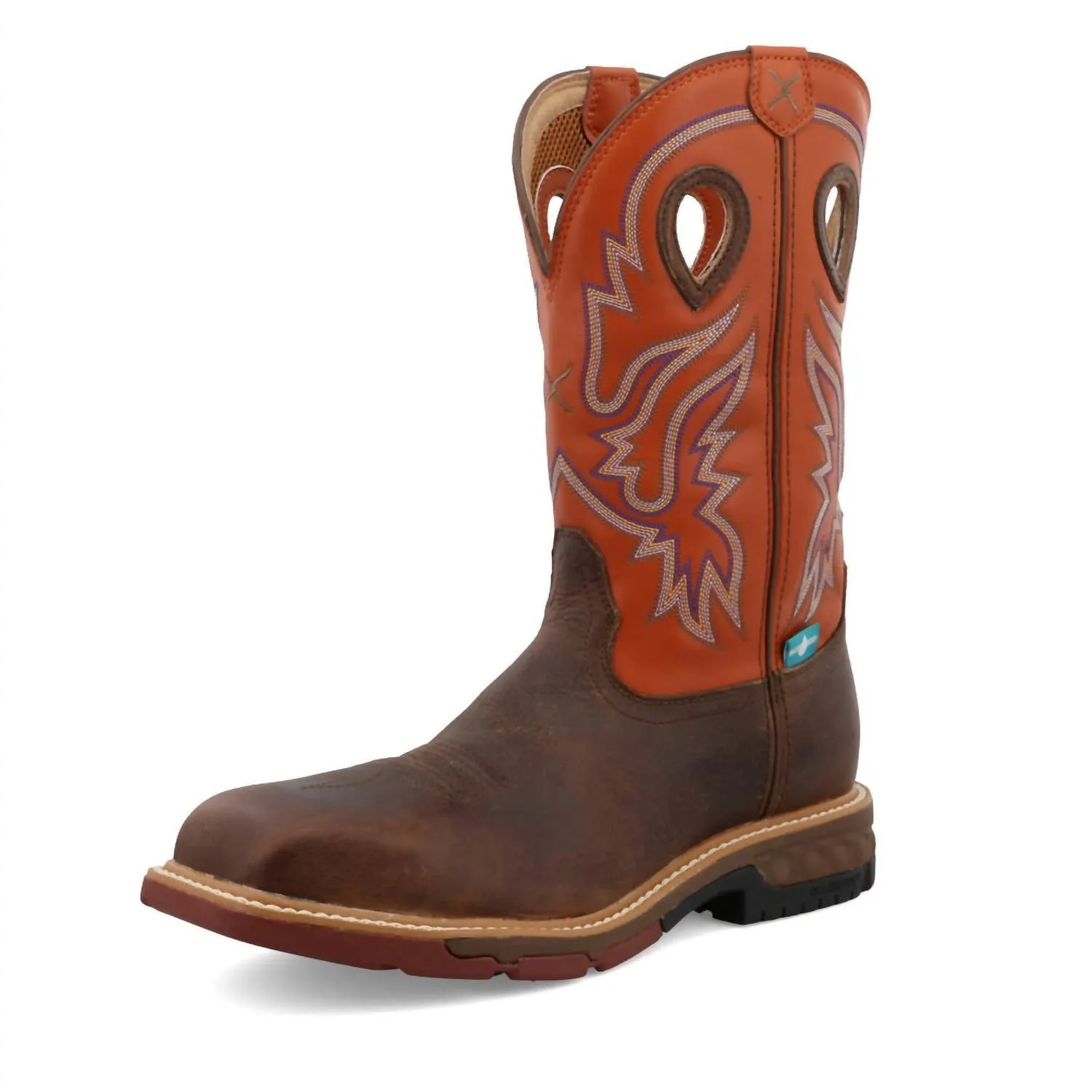 Men's Nano Safety-Toe Work Boot In Brown/orange