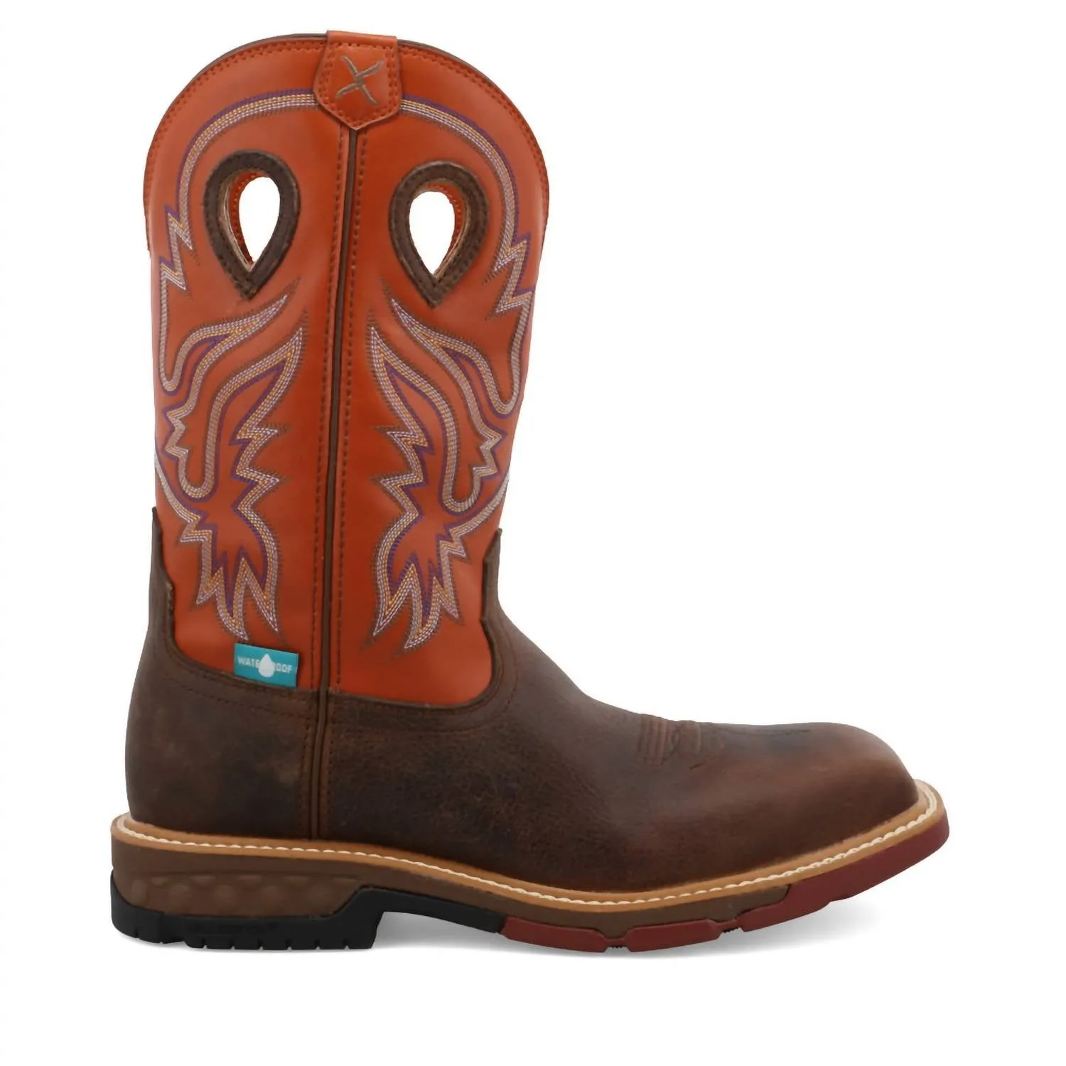 Men's Nano Safety-Toe Work Boot In Brown/orange