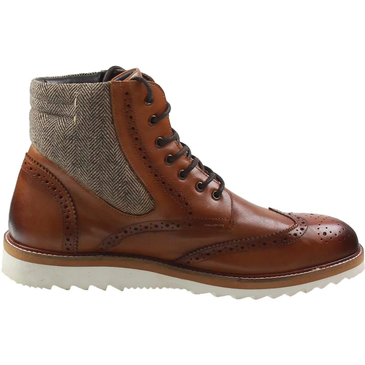 Mens Perforated Leather Chukka Boots