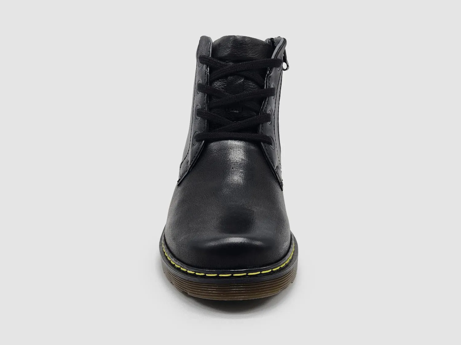 Men's Premium Zip-Up Leather Boots In Black
