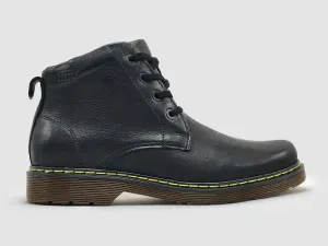 Men's Premium Zip-Up Leather Boots In Black