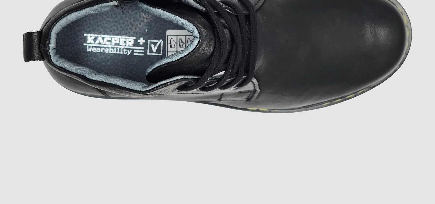 Men's Premium Zip-Up Leather Boots In Black