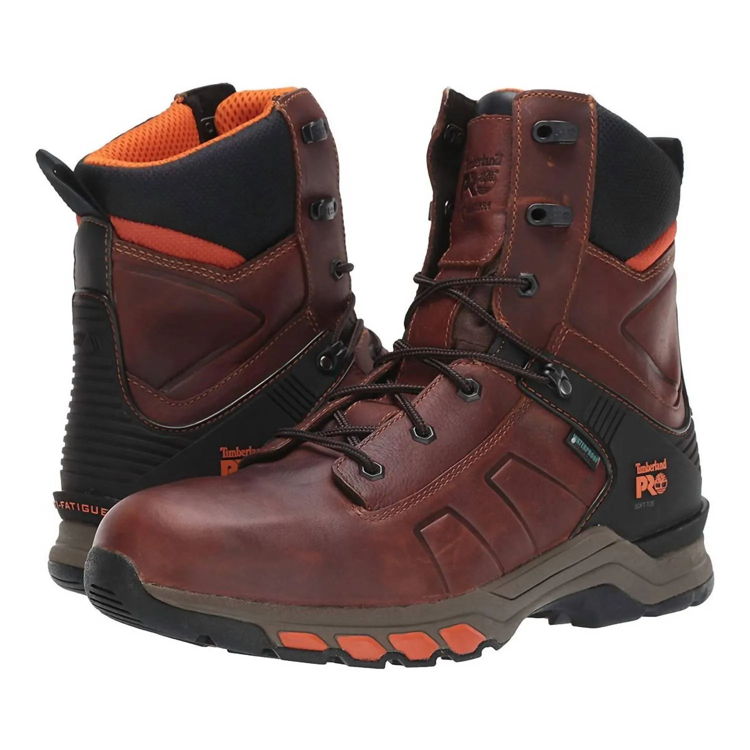 Men's Pro Hypercharge 8" Soft Toe Work Boots In Brown Teak Leather