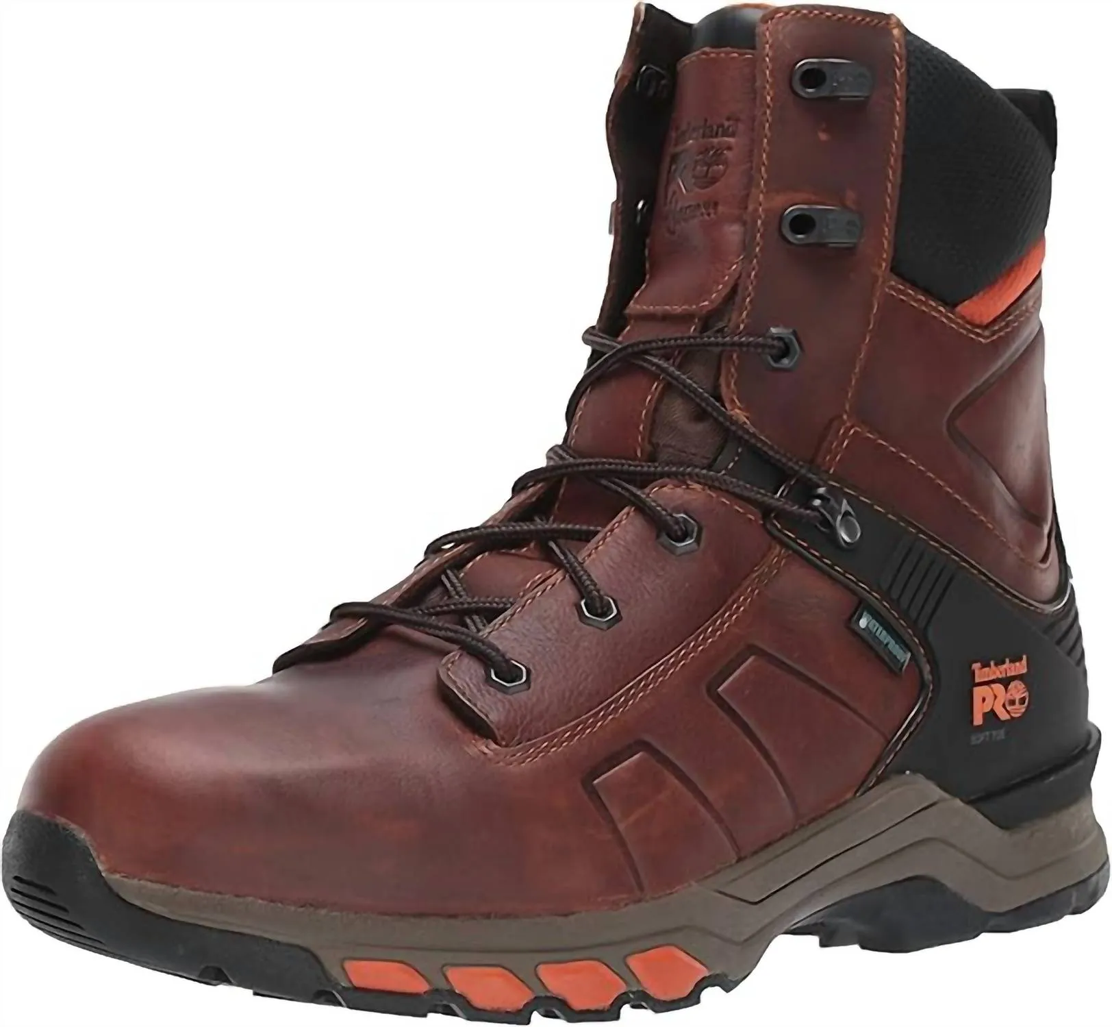 Men's Pro Hypercharge 8" Soft Toe Work Boots In Brown Teak Leather