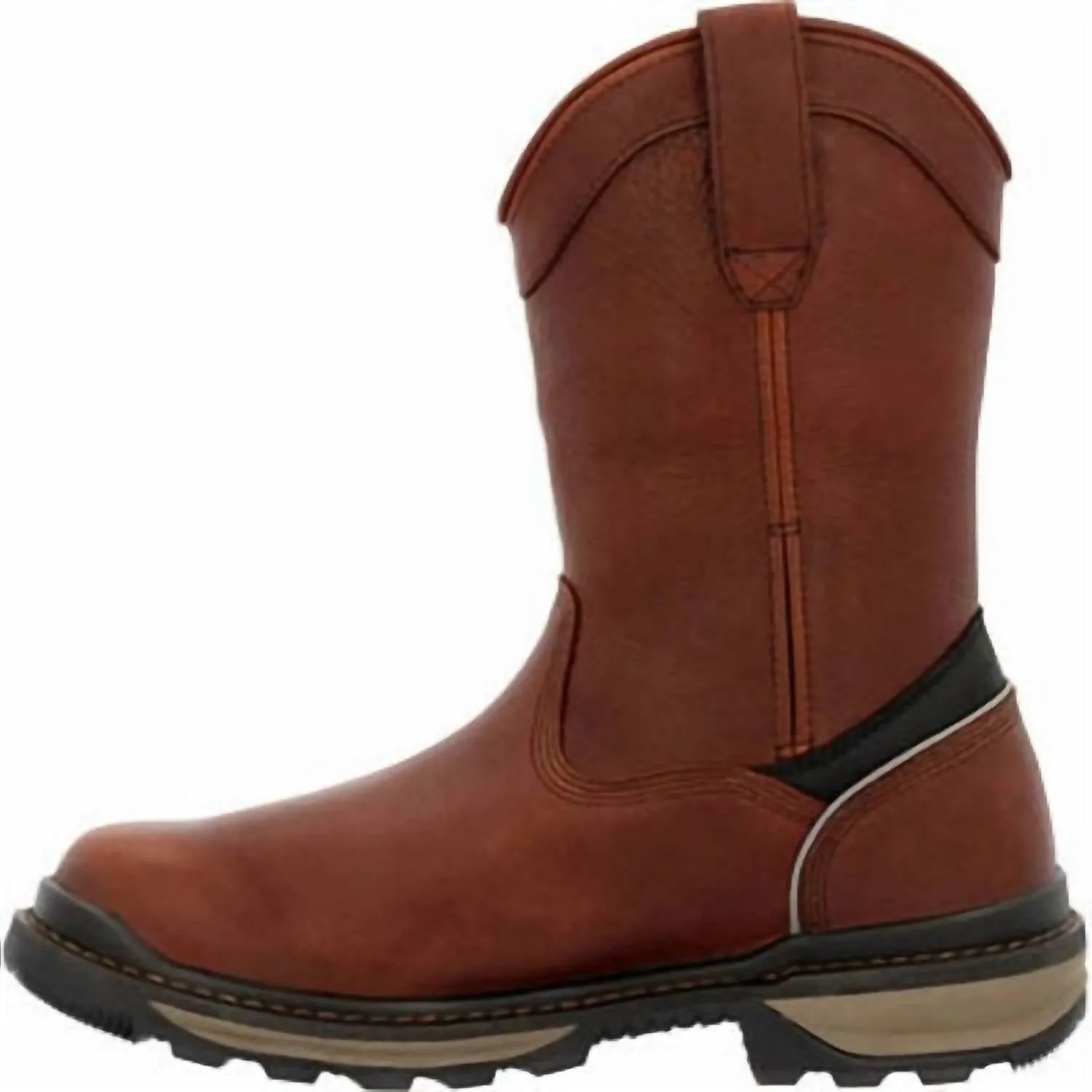 Men's Rams Horn Waterproof Pull-On Work Boot In Brown