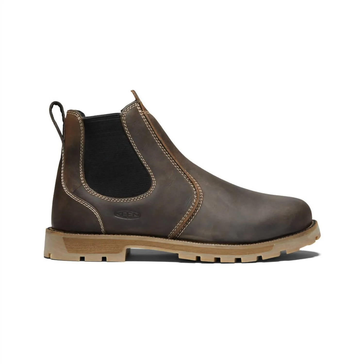 Men's Seattle Romeo Mid Composite Toe Pull On Work Boots In Cascade Brown/black